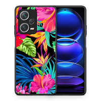 Thumbnail for Θήκη Xiaomi Redmi Note 12 Pro+ / 12 Pro Discovery Tropical Flowers από τη Smartfits με σχέδιο στο πίσω μέρος και μαύρο περίβλημα | Xiaomi Redmi Note 12 Pro+ / 12 Pro Discovery Tropical Flowers case with colorful back and black bezels
