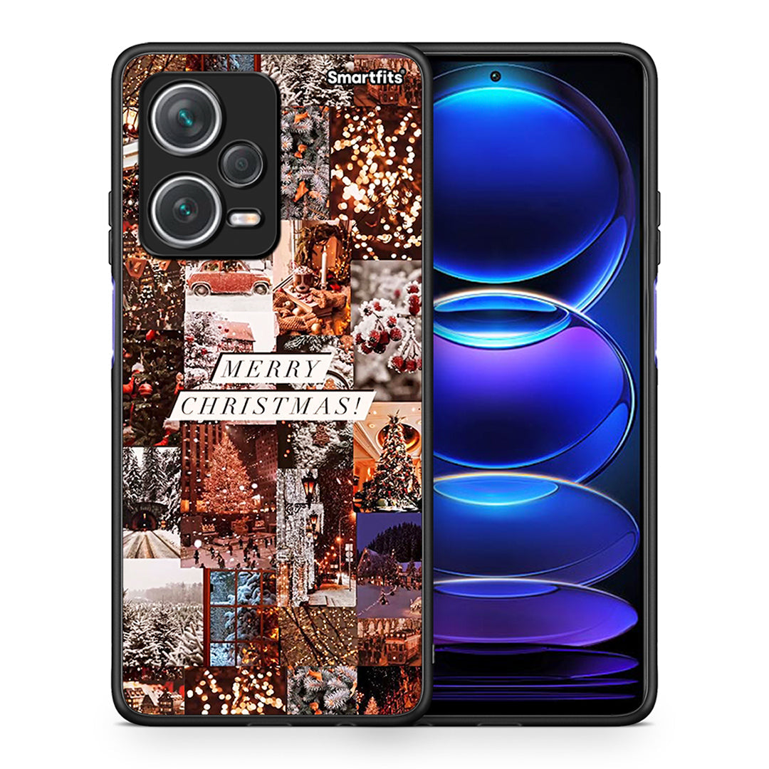 Θήκη Xiaomi Redmi Note 12 Pro+ / 12 Pro Discovery Xmas Collage από τη Smartfits με σχέδιο στο πίσω μέρος και μαύρο περίβλημα | Xiaomi Redmi Note 12 Pro+ / 12 Pro Discovery Xmas Collage case with colorful back and black bezels
