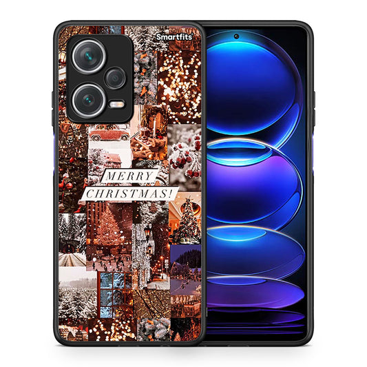 Θήκη Xiaomi Redmi Note 12 Pro+ / 12 Pro Discovery Xmas Collage από τη Smartfits με σχέδιο στο πίσω μέρος και μαύρο περίβλημα | Xiaomi Redmi Note 12 Pro+ / 12 Pro Discovery Xmas Collage case with colorful back and black bezels