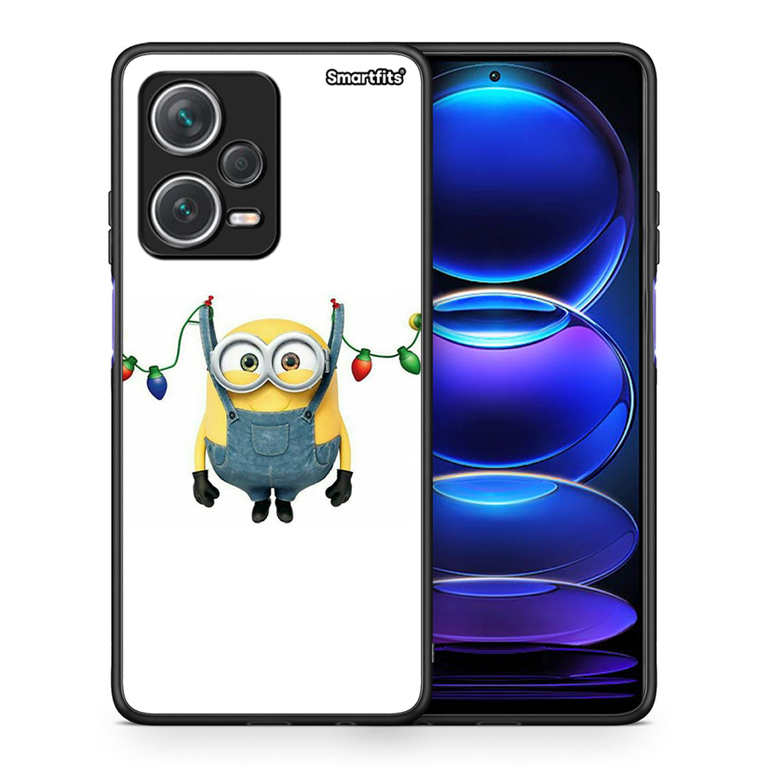 Θήκη Xiaomi Redmi Note 12 Pro+ / 12 Pro Discovery Xmas Minion Lights από τη Smartfits με σχέδιο στο πίσω μέρος και μαύρο περίβλημα | Xiaomi Redmi Note 12 Pro+ / 12 Pro Discovery Xmas Minion Lights case with colorful back and black bezels