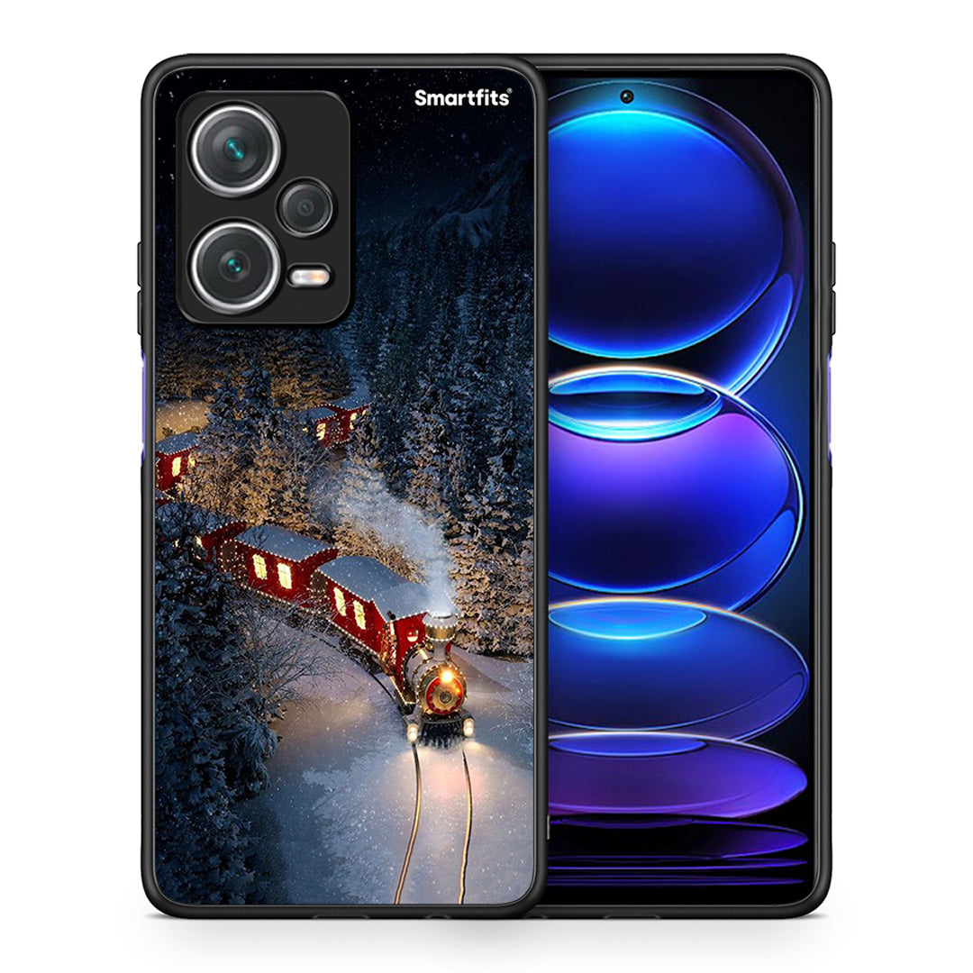 Θήκη Xiaomi Redmi Note 12 Pro+ / 12 Pro Discovery Xmas Train από τη Smartfits με σχέδιο στο πίσω μέρος και μαύρο περίβλημα | Xiaomi Redmi Note 12 Pro+ / 12 Pro Discovery Xmas Train case with colorful back and black bezels