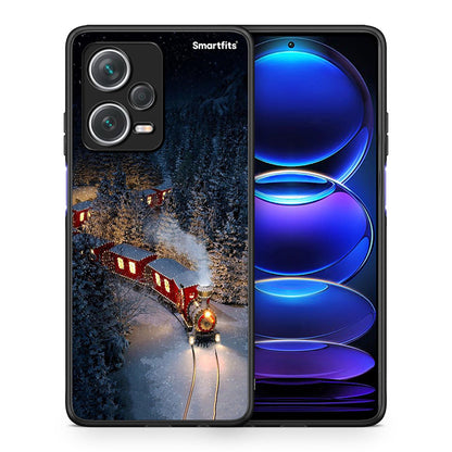 Θήκη Xiaomi Redmi Note 12 Pro+ / 12 Pro Discovery Xmas Train από τη Smartfits με σχέδιο στο πίσω μέρος και μαύρο περίβλημα | Xiaomi Redmi Note 12 Pro+ / 12 Pro Discovery Xmas Train case with colorful back and black bezels