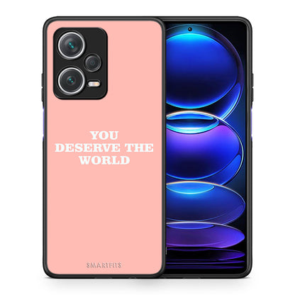 Θήκη Αγίου Βαλεντίνου Xiaomi Redmi Note 12 Pro+ / 12 Pro Discovery You Deserve The World από τη Smartfits με σχέδιο στο πίσω μέρος και μαύρο περίβλημα | Xiaomi Redmi Note 12 Pro+ / 12 Pro Discovery You Deserve The World case with colorful back and black bezels