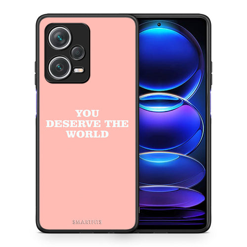 Θήκη Αγίου Βαλεντίνου Xiaomi Redmi Note 12 Pro+ / 12 Pro Discovery You Deserve The World από τη Smartfits με σχέδιο στο πίσω μέρος και μαύρο περίβλημα | Xiaomi Redmi Note 12 Pro+ / 12 Pro Discovery You Deserve The World case with colorful back and black bezels