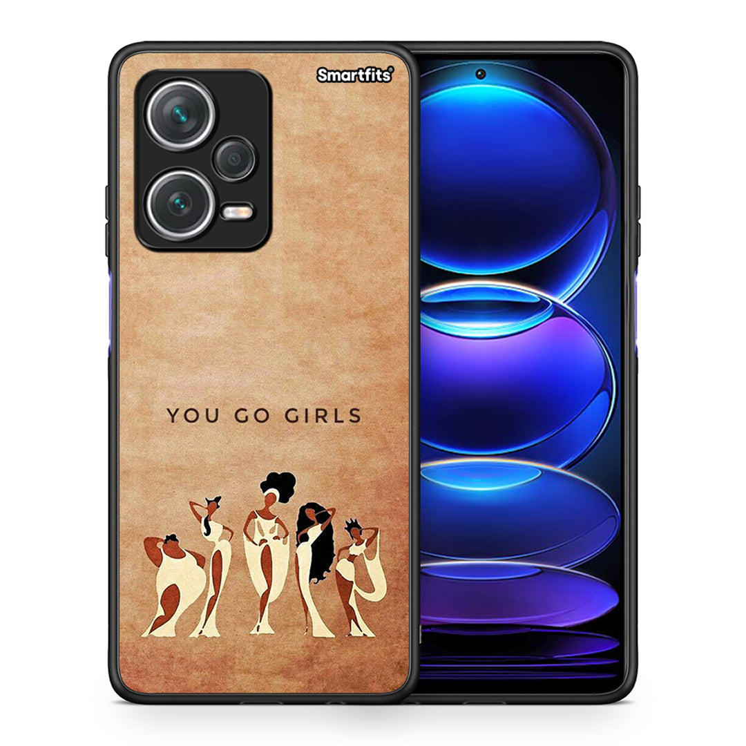 Θήκη Xiaomi Redmi Note 12 Pro+ / 12 Pro Discovery You Go Girl από τη Smartfits με σχέδιο στο πίσω μέρος και μαύρο περίβλημα | Xiaomi Redmi Note 12 Pro+ / 12 Pro Discovery You Go Girl case with colorful back and black bezels