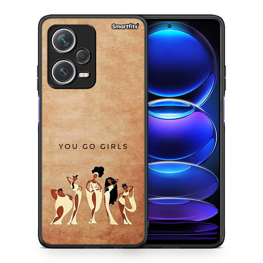 Θήκη Xiaomi Redmi Note 12 Pro+ / 12 Pro Discovery You Go Girl από τη Smartfits με σχέδιο στο πίσω μέρος και μαύρο περίβλημα | Xiaomi Redmi Note 12 Pro+ / 12 Pro Discovery You Go Girl case with colorful back and black bezels