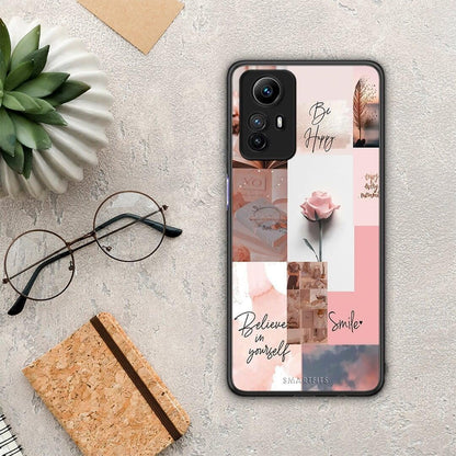 Θήκη Xiaomi Redmi Note 12S / Redmi K60 Pro Aesthetic Collage από τη Smartfits με σχέδιο στο πίσω μέρος και μαύρο περίβλημα | Xiaomi Redmi Note 12S / Redmi K60 Pro Aesthetic Collage Case with Colorful Back and Black Bezels