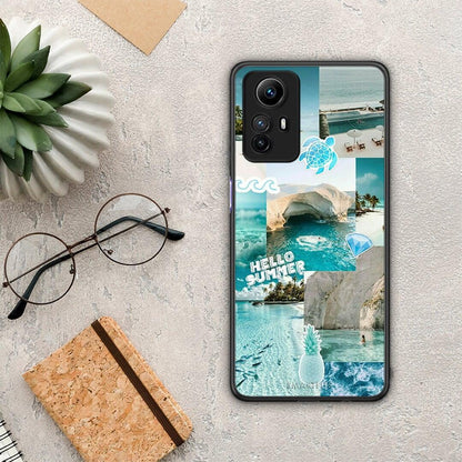 Θήκη Xiaomi Redmi Note 12S Aesthetic Summer από τη Smartfits με σχέδιο στο πίσω μέρος και μαύρο περίβλημα | Xiaomi Redmi Note 12S Aesthetic Summer Case with Colorful Back and Black Bezels
