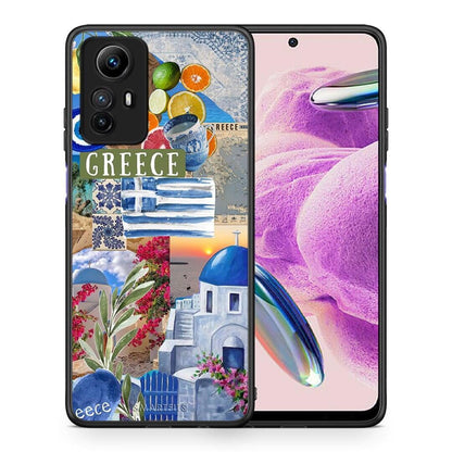 Θήκη Xiaomi Redmi Note 12S All Greek από τη Smartfits με σχέδιο στο πίσω μέρος και μαύρο περίβλημα | Xiaomi Redmi Note 12S All Greek Case with Colorful Back and Black Bezels