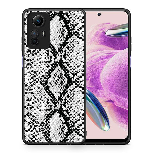 Θήκη Xiaomi Redmi Note 12S / Redmi K60 Pro Animal White Snake από τη Smartfits με σχέδιο στο πίσω μέρος και μαύρο περίβλημα | Xiaomi Redmi Note 12S / Redmi K60 Pro Animal White Snake Case with Colorful Back and Black Bezels