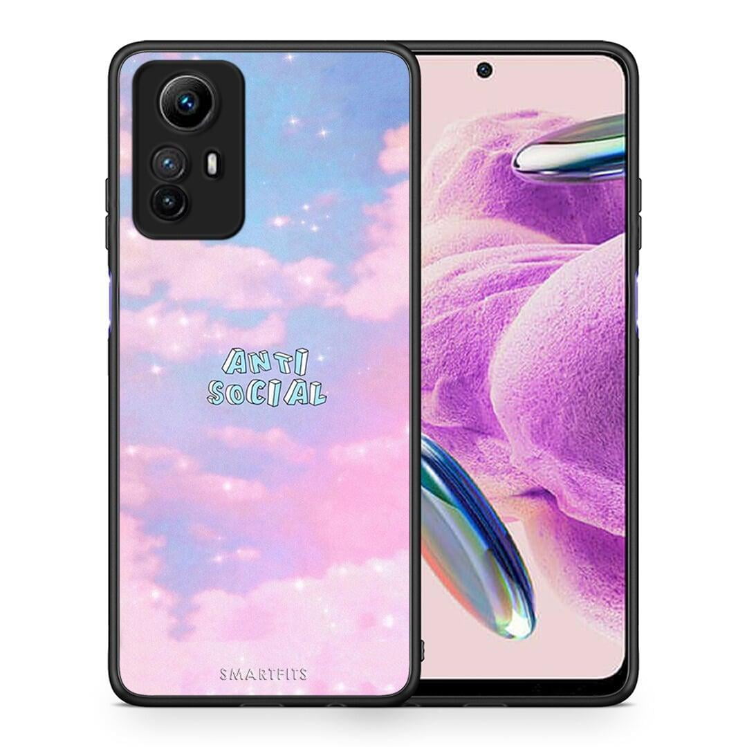 Θήκη Xiaomi Redmi Note 12S / Redmi K60 Pro Anti Social από τη Smartfits με σχέδιο στο πίσω μέρος και μαύρο περίβλημα | Xiaomi Redmi Note 12S / Redmi K60 Pro Anti Social Case with Colorful Back and Black Bezels