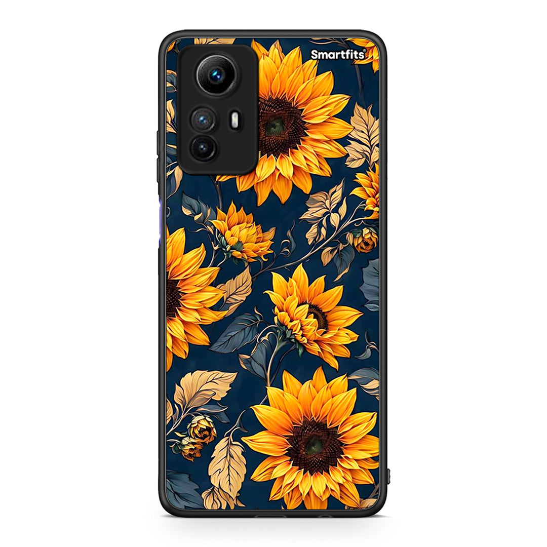 Θήκη Xiaomi Redmi Note 12S Autumn Sunflowers από τη Smartfits με σχέδιο στο πίσω μέρος και μαύρο περίβλημα | Xiaomi Redmi Note 12S Autumn Sunflowers Case with Colorful Back and Black Bezels
