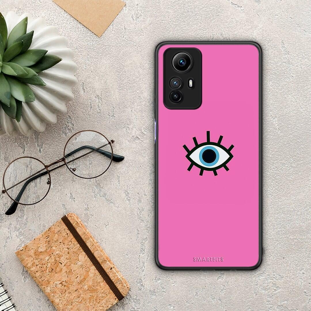 Θήκη Xiaomi Redmi Note 12S / Redmi K60 Pro Blue Eye Pink από τη Smartfits με σχέδιο στο πίσω μέρος και μαύρο περίβλημα | Xiaomi Redmi Note 12S / Redmi K60 Pro Blue Eye Pink Case with Colorful Back and Black Bezels