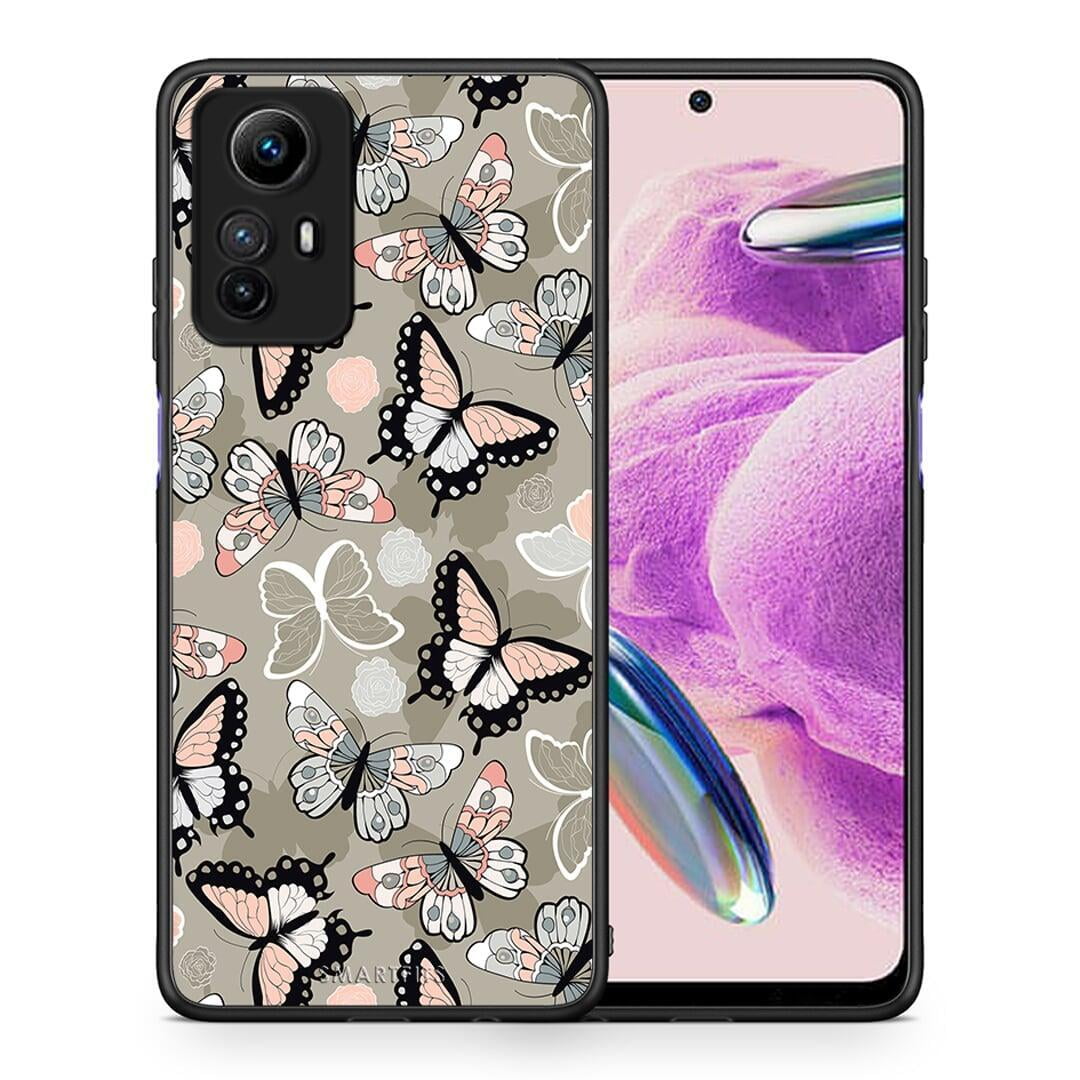 Θήκη Xiaomi Redmi Note 12S / Redmi K60 Pro Boho Butterflies από τη Smartfits με σχέδιο στο πίσω μέρος και μαύρο περίβλημα | Xiaomi Redmi Note 12S / Redmi K60 Pro Boho Butterflies Case with Colorful Back and Black Bezels