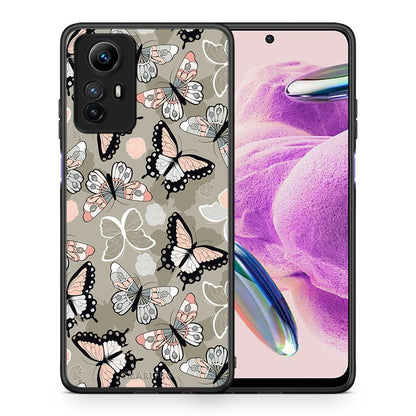 Θήκη Xiaomi Redmi Note 12S / Redmi K60 Pro Boho Butterflies από τη Smartfits με σχέδιο στο πίσω μέρος και μαύρο περίβλημα | Xiaomi Redmi Note 12S / Redmi K60 Pro Boho Butterflies Case with Colorful Back and Black Bezels