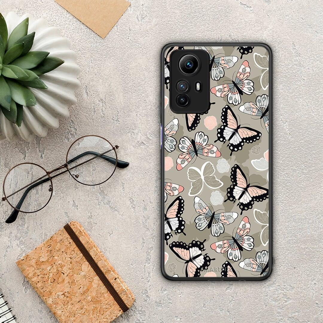 Θήκη Xiaomi Redmi Note 12S / Redmi K60 Pro Boho Butterflies από τη Smartfits με σχέδιο στο πίσω μέρος και μαύρο περίβλημα | Xiaomi Redmi Note 12S / Redmi K60 Pro Boho Butterflies Case with Colorful Back and Black Bezels