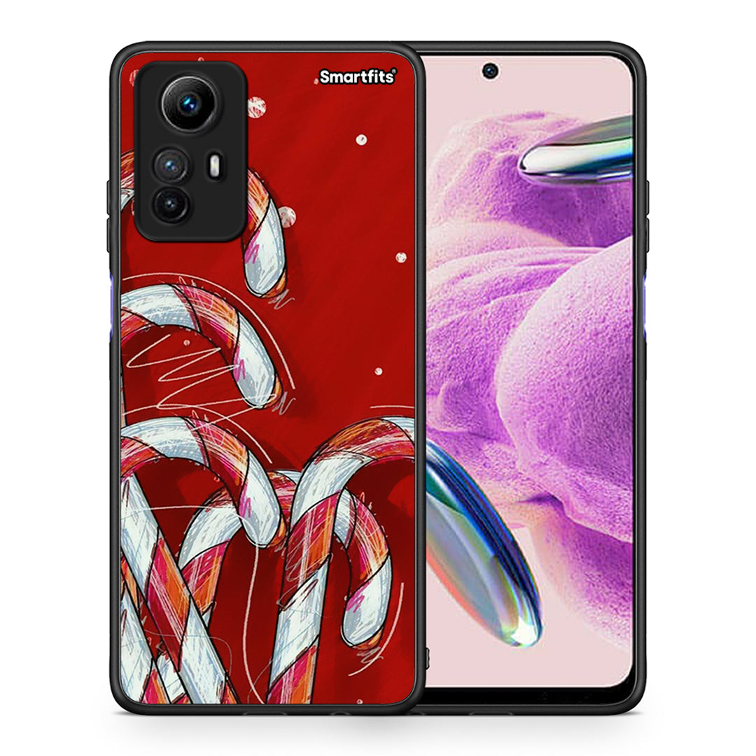 Θήκη Xiaomi Redmi Note 12S / Redmi K60 Pro Candy Cane από τη Smartfits με σχέδιο στο πίσω μέρος και μαύρο περίβλημα | Xiaomi Redmi Note 12S / Redmi K60 Pro Candy Cane Case with Colorful Back and Black Bezels