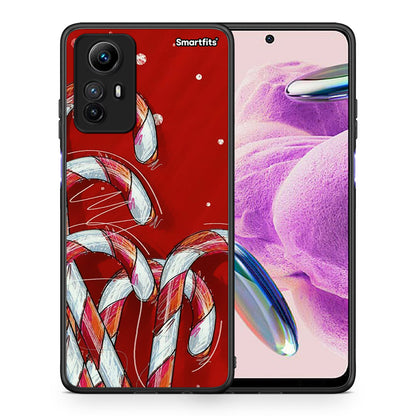 Θήκη Xiaomi Redmi Note 12S / Redmi K60 Pro Candy Cane από τη Smartfits με σχέδιο στο πίσω μέρος και μαύρο περίβλημα | Xiaomi Redmi Note 12S / Redmi K60 Pro Candy Cane Case with Colorful Back and Black Bezels