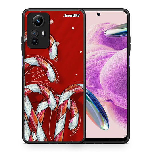 Θήκη Xiaomi Redmi Note 12S / Redmi K60 Pro Candy Cane από τη Smartfits με σχέδιο στο πίσω μέρος και μαύρο περίβλημα | Xiaomi Redmi Note 12S / Redmi K60 Pro Candy Cane Case with Colorful Back and Black Bezels