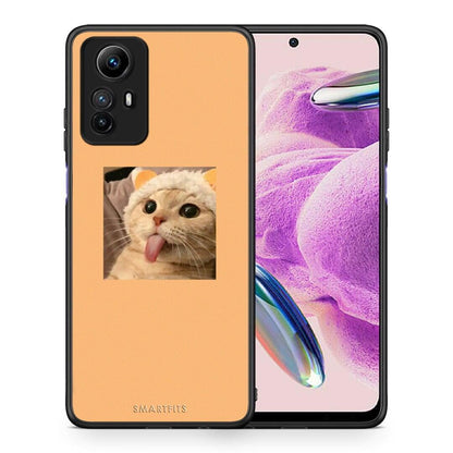 Θήκη Xiaomi Redmi Note 12S / Redmi K60 Pro Cat Tongue από τη Smartfits με σχέδιο στο πίσω μέρος και μαύρο περίβλημα | Xiaomi Redmi Note 12S / Redmi K60 Pro Cat Tongue Case with Colorful Back and Black Bezels