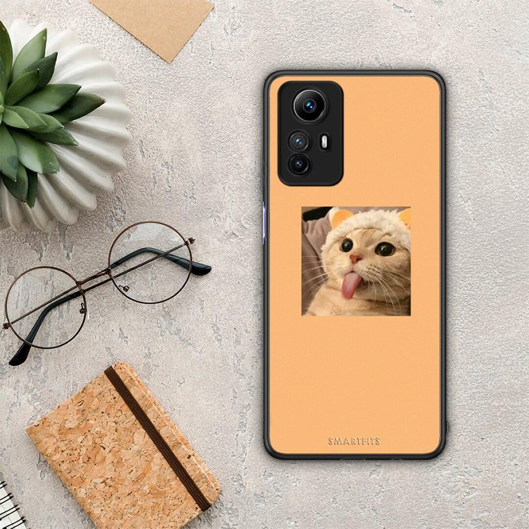 Θήκη Xiaomi Redmi Note 12S / Redmi K60 Pro Cat Tongue από τη Smartfits με σχέδιο στο πίσω μέρος και μαύρο περίβλημα | Xiaomi Redmi Note 12S / Redmi K60 Pro Cat Tongue Case with Colorful Back and Black Bezels