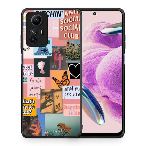 Θήκη Xiaomi Redmi Note 12S / Redmi K60 Pro Collage Bitchin από τη Smartfits με σχέδιο στο πίσω μέρος και μαύρο περίβλημα | Xiaomi Redmi Note 12S / Redmi K60 Pro Collage Bitchin Case with Colorful Back and Black Bezels