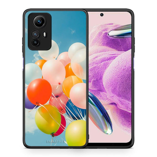 Θήκη Xiaomi Redmi Note 12S / Redmi K60 Pro Colorful Balloons από τη Smartfits με σχέδιο στο πίσω μέρος και μαύρο περίβλημα | Xiaomi Redmi Note 12S / Redmi K60 Pro Colorful Balloons Case with Colorful Back and Black Bezels