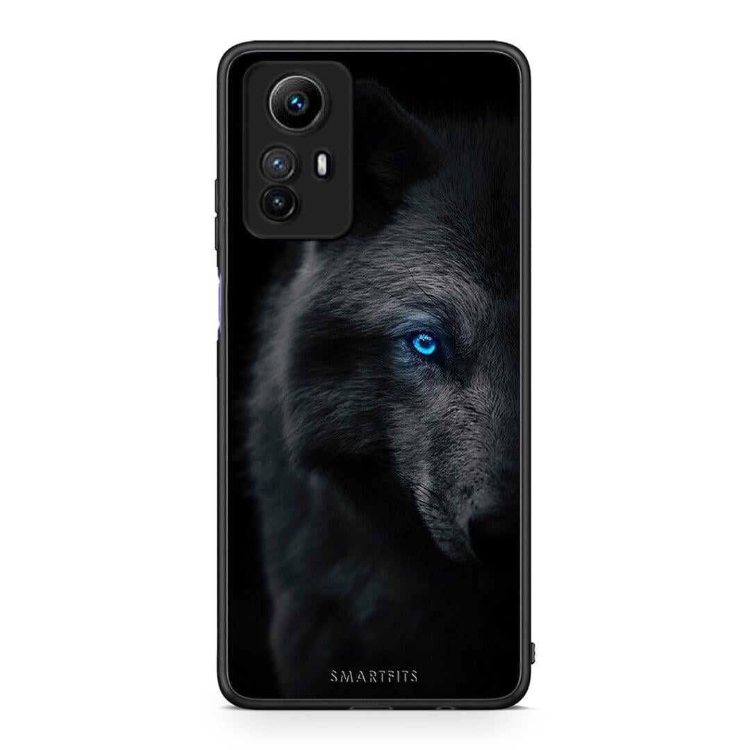 Θήκη Xiaomi Redmi Note 12S / Redmi K60 Pro Dark Wolf από τη Smartfits με σχέδιο στο πίσω μέρος και μαύρο περίβλημα | Xiaomi Redmi Note 12S / Redmi K60 Pro Dark Wolf Case with Colorful Back and Black Bezels