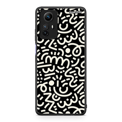 Θήκη Xiaomi Redmi Note 12S Doodle Art από τη Smartfits με σχέδιο στο πίσω μέρος και μαύρο περίβλημα | Xiaomi Redmi Note 12S Doodle Art Case with Colorful Back and Black Bezels