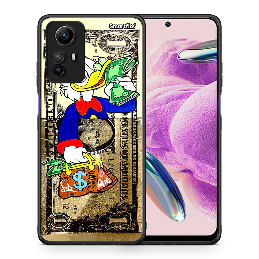 Θήκη Xiaomi Redmi Note 12S Duck Money από τη Smartfits με σχέδιο στο πίσω μέρος και μαύρο περίβλημα | Xiaomi Redmi Note 12S Duck Money Case with Colorful Back and Black Bezels