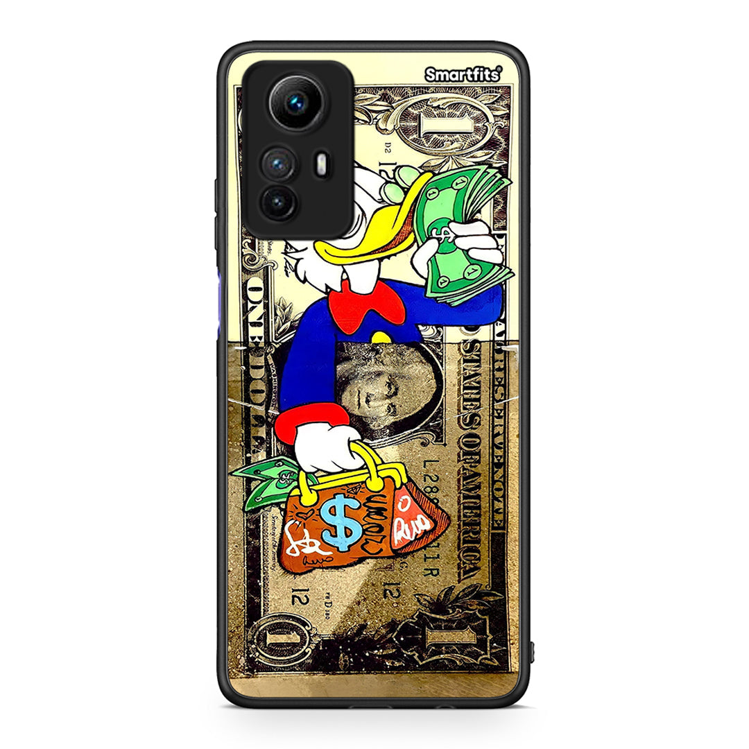 Θήκη Xiaomi Redmi Note 12S Duck Money από τη Smartfits με σχέδιο στο πίσω μέρος και μαύρο περίβλημα | Xiaomi Redmi Note 12S Duck Money Case with Colorful Back and Black Bezels