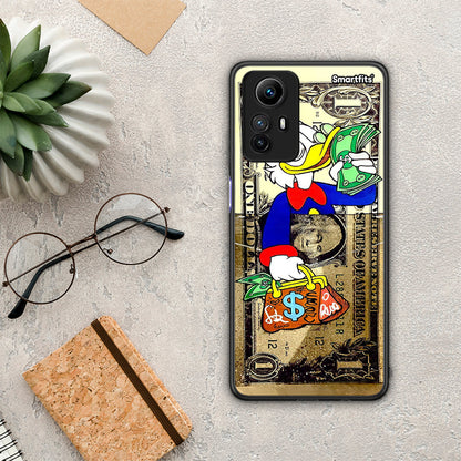 Θήκη Xiaomi Redmi Note 12S Duck Money από τη Smartfits με σχέδιο στο πίσω μέρος και μαύρο περίβλημα | Xiaomi Redmi Note 12S Duck Money Case with Colorful Back and Black Bezels