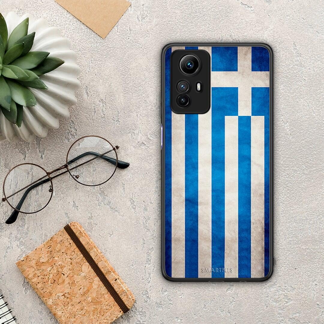 Θήκη Xiaomi Redmi Note 12S / Redmi K60 Pro Flag Greek από τη Smartfits με σχέδιο στο πίσω μέρος και μαύρο περίβλημα | Xiaomi Redmi Note 12S / Redmi K60 Pro Flag Greek Case with Colorful Back and Black Bezels