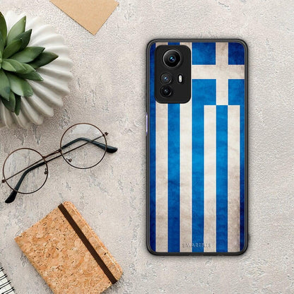 Θήκη Xiaomi Redmi Note 12S / Redmi K60 Pro Flag Greek από τη Smartfits με σχέδιο στο πίσω μέρος και μαύρο περίβλημα | Xiaomi Redmi Note 12S / Redmi K60 Pro Flag Greek Case with Colorful Back and Black Bezels