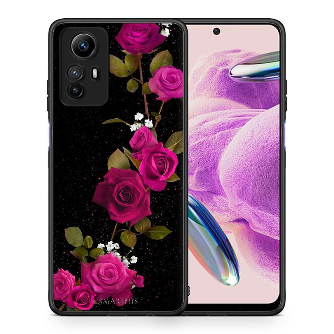 Θήκη Xiaomi Redmi Note 12S / Redmi K60 Pro Flower Red Roses από τη Smartfits με σχέδιο στο πίσω μέρος και μαύρο περίβλημα | Xiaomi Redmi Note 12S / Redmi K60 Pro Flower Red Roses Case with Colorful Back and Black Bezels