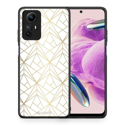 Θήκη Xiaomi Redmi Note 12S / Redmi K60 Pro Geometric Luxury White από τη Smartfits με σχέδιο στο πίσω μέρος και μαύρο περίβλημα | Xiaomi Redmi Note 12S / Redmi K60 Pro Geometric Luxury White Case with Colorful Back and Black Bezels