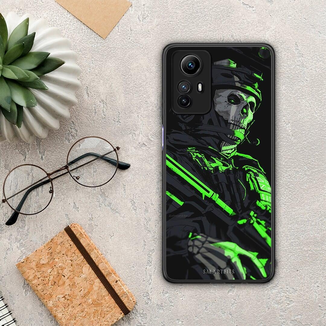 Θήκη Xiaomi Redmi Note 12S / Redmi K60 Pro Green Soldier από τη Smartfits με σχέδιο στο πίσω μέρος και μαύρο περίβλημα | Xiaomi Redmi Note 12S / Redmi K60 Pro Green Soldier Case with Colorful Back and Black Bezels