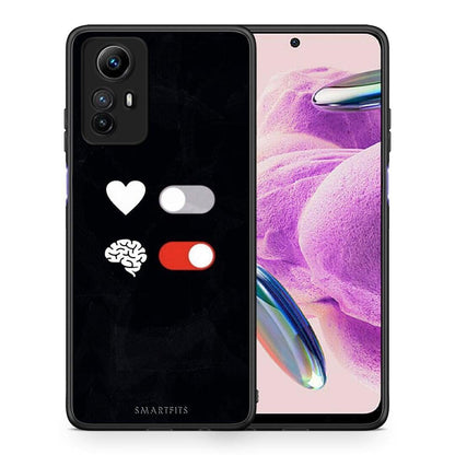 Θήκη Xiaomi Redmi Note 12S / Redmi K60 Pro Heart Vs Brain από τη Smartfits με σχέδιο στο πίσω μέρος και μαύρο περίβλημα | Xiaomi Redmi Note 12S / Redmi K60 Pro Heart Vs Brain Case with Colorful Back and Black Bezels