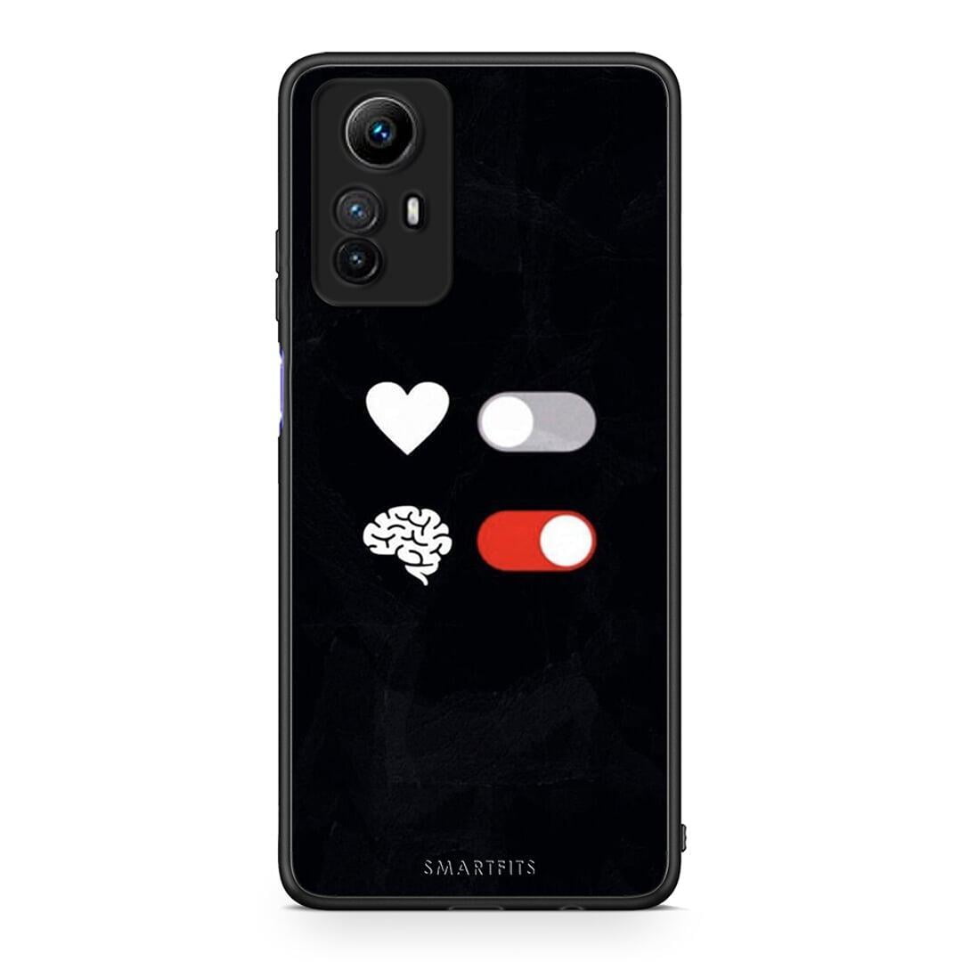 Θήκη Xiaomi Redmi Note 12S / Redmi K60 Pro Heart Vs Brain από τη Smartfits με σχέδιο στο πίσω μέρος και μαύρο περίβλημα | Xiaomi Redmi Note 12S / Redmi K60 Pro Heart Vs Brain Case with Colorful Back and Black Bezels