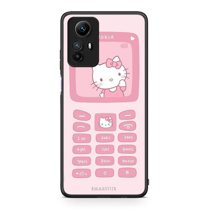 Θήκη Xiaomi Redmi Note 12S / Redmi K60 Pro Hello Kitten από τη Smartfits με σχέδιο στο πίσω μέρος και μαύρο περίβλημα | Xiaomi Redmi Note 12S / Redmi K60 Pro Hello Kitten Case with Colorful Back and Black Bezels
