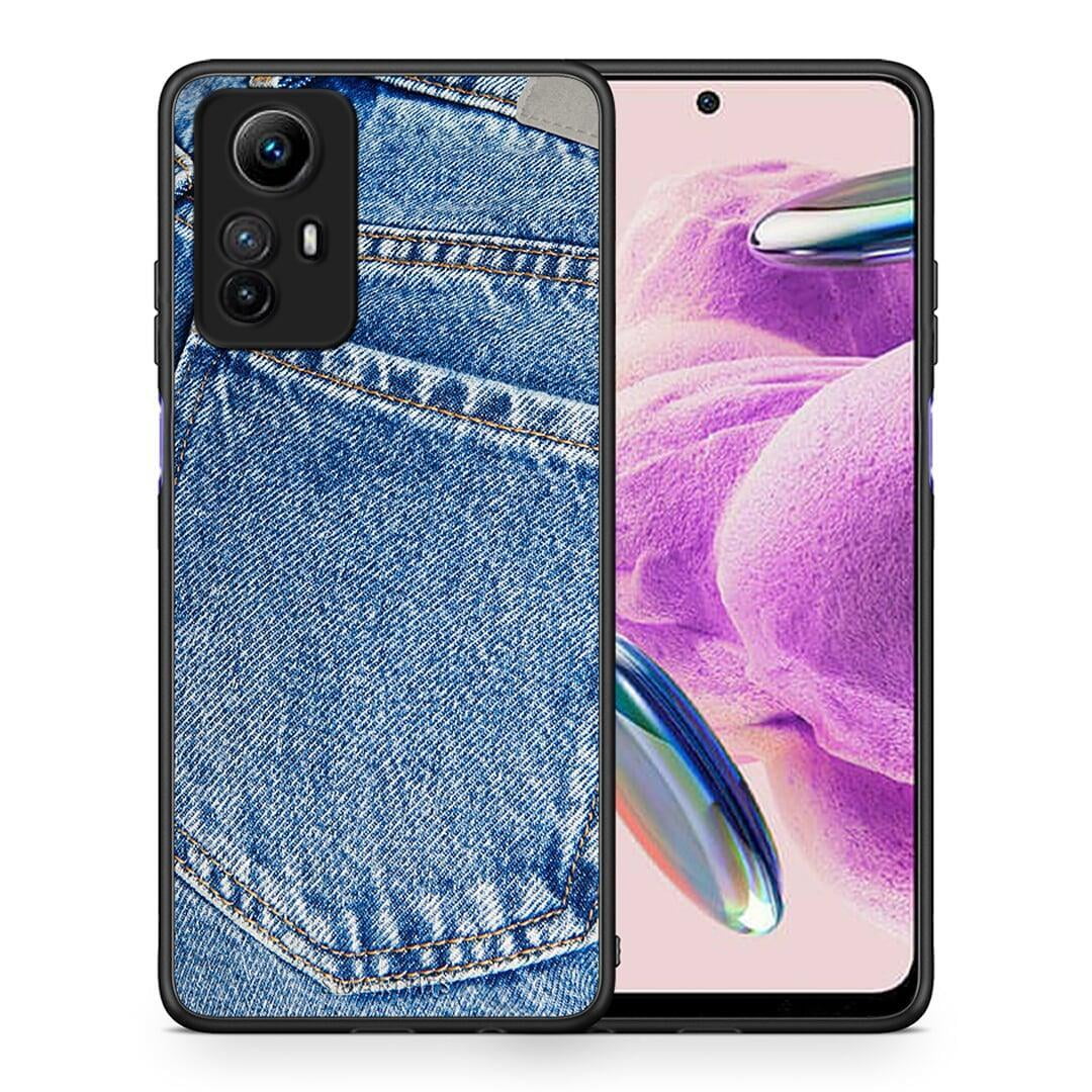 Θήκη Xiaomi Redmi Note 12S / Redmi K60 Pro Jeans Pocket από τη Smartfits με σχέδιο στο πίσω μέρος και μαύρο περίβλημα | Xiaomi Redmi Note 12S / Redmi K60 Pro Jeans Pocket Case with Colorful Back and Black Bezels