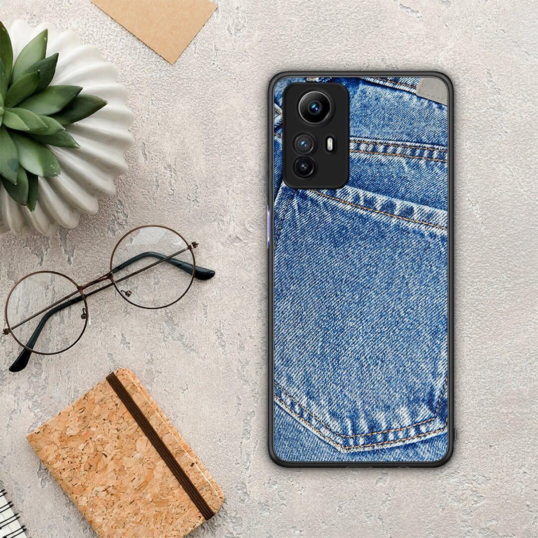 Θήκη Xiaomi Redmi Note 12S / Redmi K60 Pro Jeans Pocket από τη Smartfits με σχέδιο στο πίσω μέρος και μαύρο περίβλημα | Xiaomi Redmi Note 12S / Redmi K60 Pro Jeans Pocket Case with Colorful Back and Black Bezels