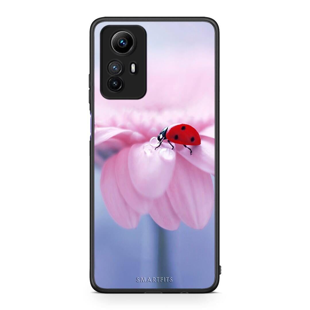 Θήκη Xiaomi Redmi Note 12S / Redmi K60 Pro Ladybug Flower από τη Smartfits με σχέδιο στο πίσω μέρος και μαύρο περίβλημα | Xiaomi Redmi Note 12S / Redmi K60 Pro Ladybug Flower Case with Colorful Back and Black Bezels