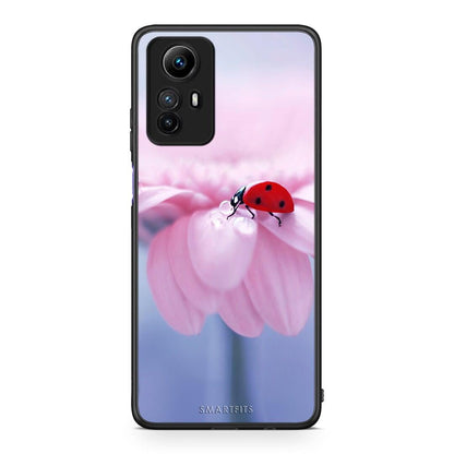 Θήκη Xiaomi Redmi Note 12S / Redmi K60 Pro Ladybug Flower από τη Smartfits με σχέδιο στο πίσω μέρος και μαύρο περίβλημα | Xiaomi Redmi Note 12S / Redmi K60 Pro Ladybug Flower Case with Colorful Back and Black Bezels