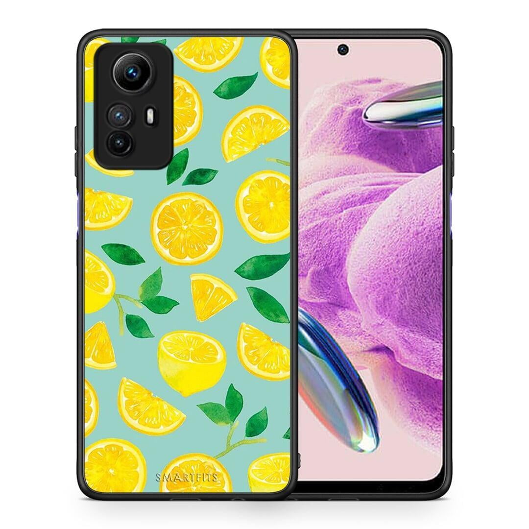 Θήκη Xiaomi Redmi Note 12S / Redmi K60 Pro Lemons από τη Smartfits με σχέδιο στο πίσω μέρος και μαύρο περίβλημα | Xiaomi Redmi Note 12S / Redmi K60 Pro Lemons Case with Colorful Back and Black Bezels