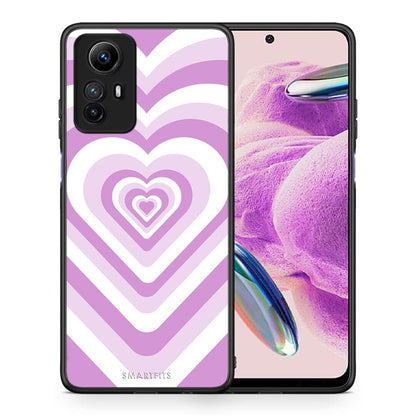 Θήκη Xiaomi Redmi Note 12S / Redmi K60 Pro Lilac Hearts από τη Smartfits με σχέδιο στο πίσω μέρος και μαύρο περίβλημα | Xiaomi Redmi Note 12S / Redmi K60 Pro Lilac Hearts Case with Colorful Back and Black Bezels