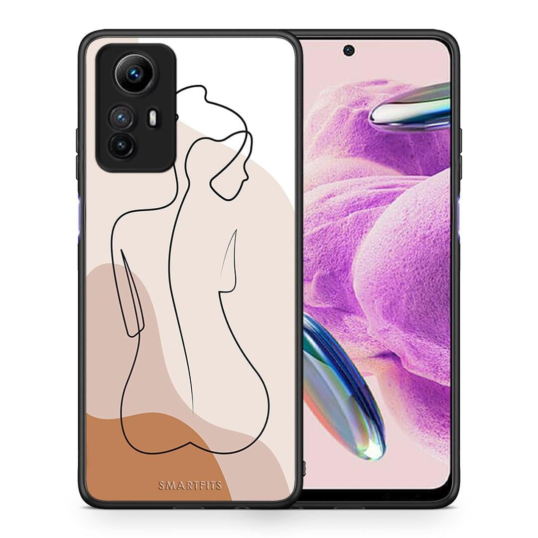 Θήκη Xiaomi Redmi Note 12S / Redmi K60 Pro LineArt Woman από τη Smartfits με σχέδιο στο πίσω μέρος και μαύρο περίβλημα | Xiaomi Redmi Note 12S / Redmi K60 Pro LineArt Woman Case with Colorful Back and Black Bezels