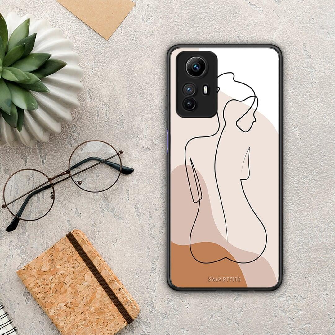 Θήκη Xiaomi Redmi Note 12S / Redmi K60 Pro LineArt Woman από τη Smartfits με σχέδιο στο πίσω μέρος και μαύρο περίβλημα | Xiaomi Redmi Note 12S / Redmi K60 Pro LineArt Woman Case with Colorful Back and Black Bezels