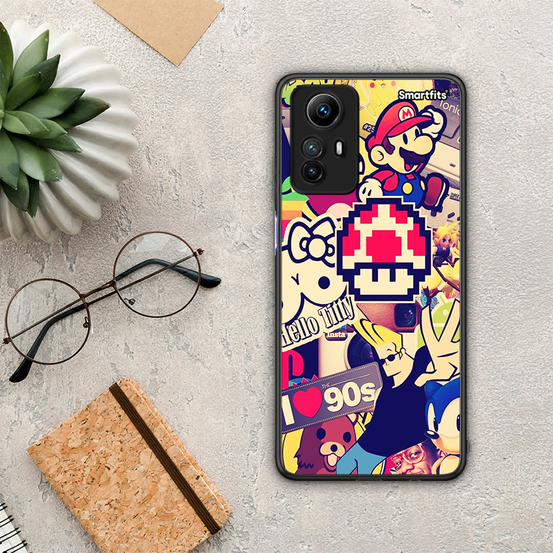 Θήκη Xiaomi Redmi Note 12S / Redmi K60 Pro Love The 90s από τη Smartfits με σχέδιο στο πίσω μέρος και μαύρο περίβλημα | Xiaomi Redmi Note 12S / Redmi K60 Pro Love The 90s Case with Colorful Back and Black Bezels