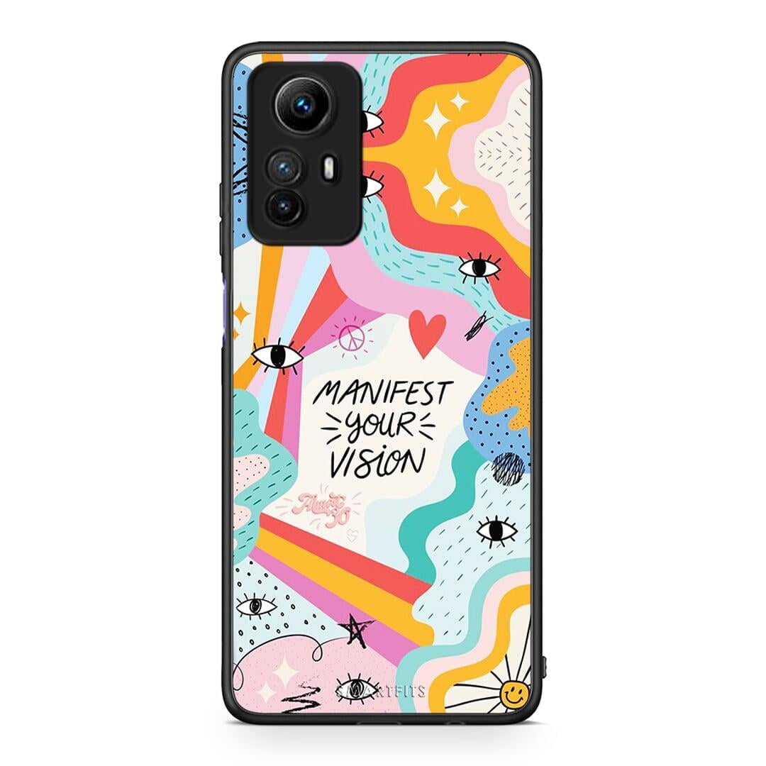 Θήκη Xiaomi Redmi Note 12S / Redmi K60 Pro Manifest Your Vision από τη Smartfits με σχέδιο στο πίσω μέρος και μαύρο περίβλημα | Xiaomi Redmi Note 12S / Redmi K60 Pro Manifest Your Vision Case with Colorful Back and Black Bezels